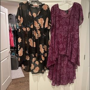 Lot of 2 Torrid High Low Blouses size 2